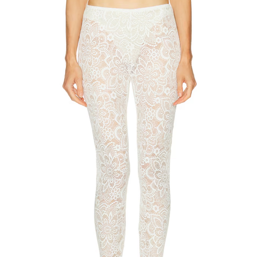 Beaufille Cassia Lace Stockings In White — image 2 of 6